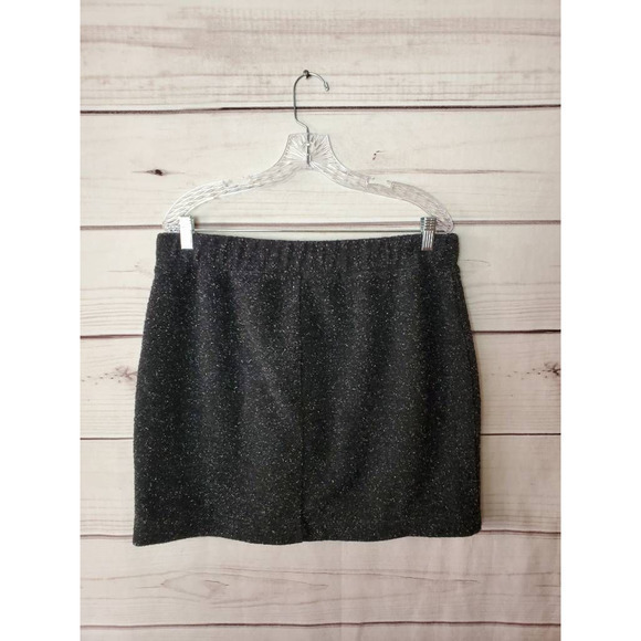 Ann Taylor LOFT Womens Pencil Skirt Black Heathered Pockets Drawstring Waist L - Picture 2 of 6